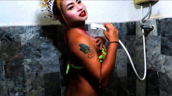 Soapy shower masturbation with chubby asian shemale - drtvid.com on ashemaleporn.com