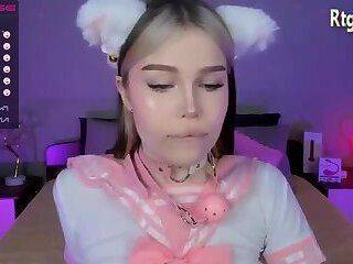 Petite russian teen shemale cutie with tattoos spanking on webcam - ashemaletube.com - Russia on ashemaleporn.com