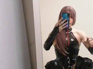 [no porn] Japanese PVC bodysuit Sissy image video - ashemaletube.com - Japan on ashemaleporn.com