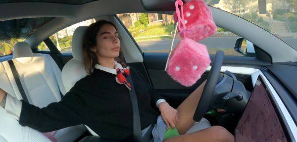 Driving to school and thinks about professor by Julia Geltsman - 365vids.one-trannyfans.net on members.royalboobs.com